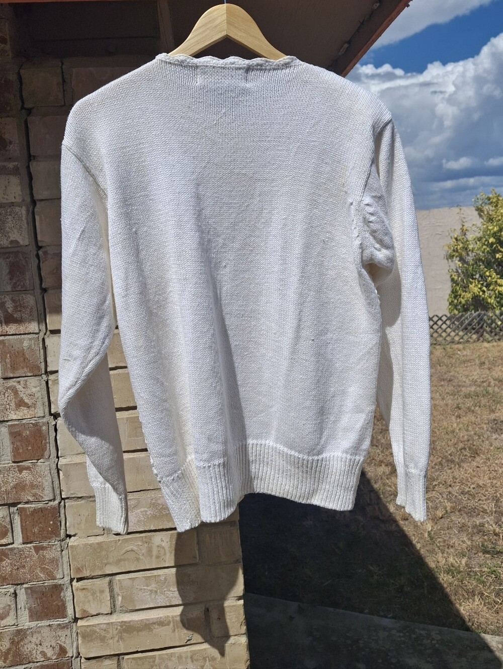 Vintage Jacquelyn by Browne Crochet Cardigan Sweater Ivory Button-Up Small - Picture 6 of 14